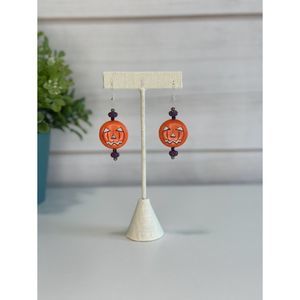 Handmade Jack-o-Lantern Earrings Design 1